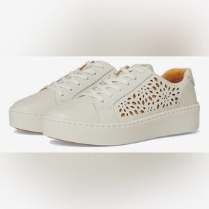 BORN MIRA LASER Sea Salt Laser Cut Leather Sneaker Womens 7.5, style BR0070701